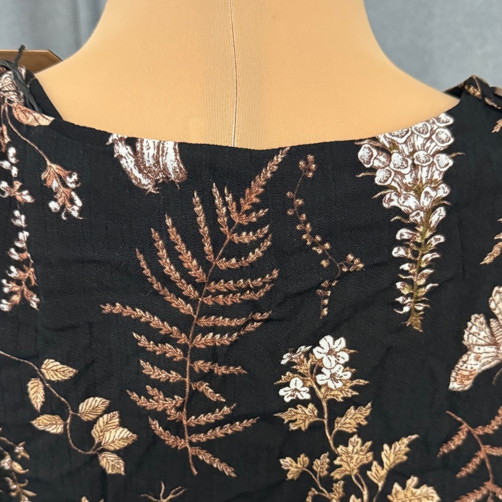 Disturbia Black Dress with Floral and Mushroom Print - Picture 13 of 15